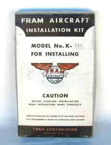 FRAM Aircraft K-510 Installation Kit NEW Original Box Parts Continental Engine